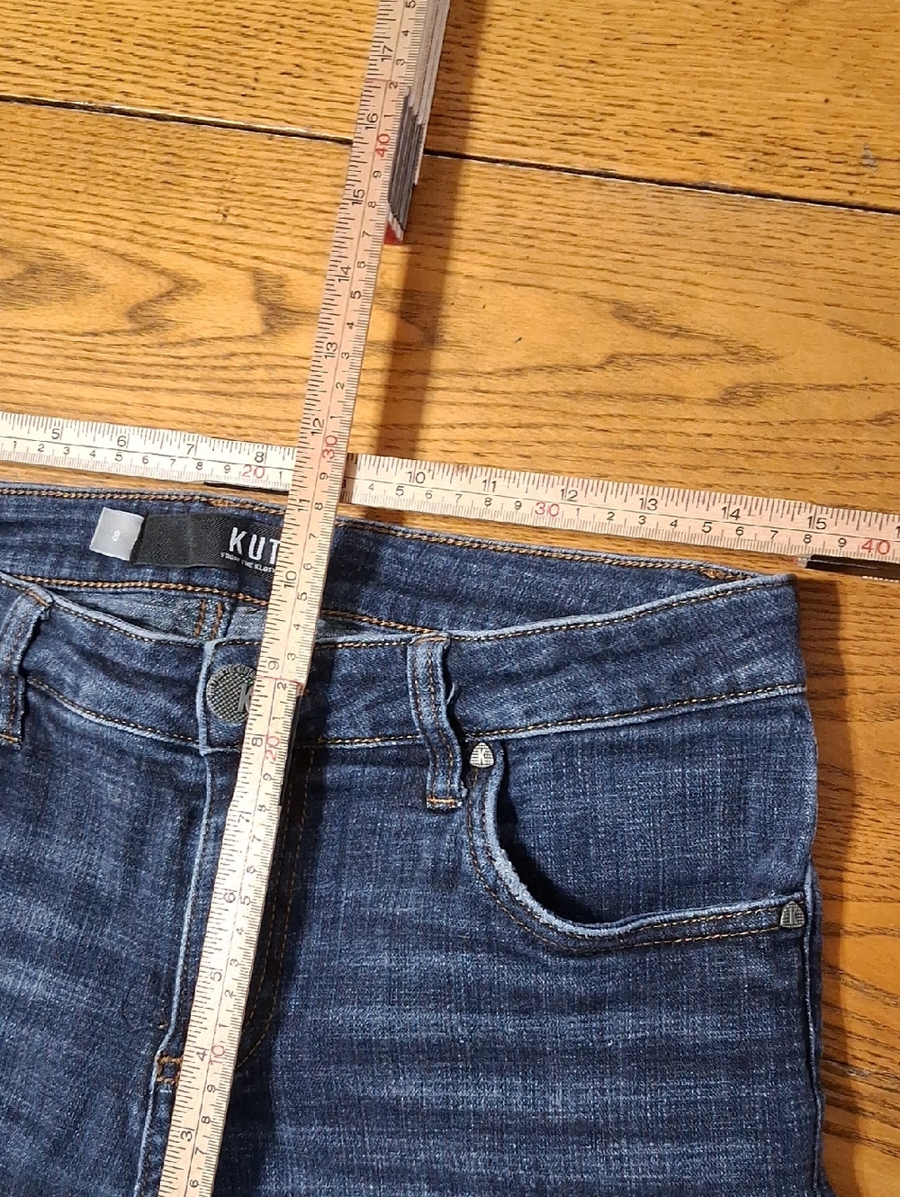 KUT FROM THE KLOTH Jeans Womens 8 BLUE Preowned CROPPED ?? Denim Pants Used - Picture 4 of 6